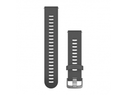 Pasek do Venu Sq/FR 245/645/Vivoactive3/Vivomove (20mm) Popielaty silikonowy pasek z zapięciem ze stali nierdzewnej