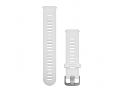 Pasek do Venu Sq/FR 245/645/Vivoactive3/Vivomove (20mm) Biały silikonowy pasek z zapięciem ze stali nierdzewnej