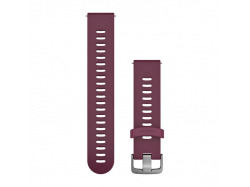 Pasek do Venu Sq/FR 245/645/Vivoactive3/Vivomove (20mm) Jagodowy silikonowy pasek z zapięciem ze stali nierdzewnej