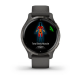 Zegarek Garmin Venu 2s Popielata ramka ze stali nierdzewnej z grafitową kopertą i silikonowym paskiem 