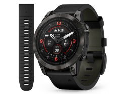 Epix Pro Gen 2 47 mm Sapphire Carbon Grey DLC Titanium z czarnym skórzanym paskiem