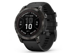 Fenix 7 Pro Sapphire Solar Carbon Gray DLC Titanium z czarnym paskiem z PL TOPO 2024.2