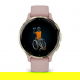 Venu 3S Bezel ze stali nierdzewnej w kolorze soft gold z kopertą w kolorze dust rose i silikonowym paskiem