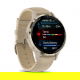 Venu 3S Bezel ze stali nierdzewnej w kolorze soft gold z kopertą w kolorze french gray i skórzanym paskiem