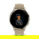 Venu 3S Bezel ze stali nierdzewnej w kolorze soft gold z kopertą w kolorze french gray i skórzanym paskiem