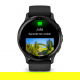 Venu 3 Bezel w kolorze slate ze stali nierdzewnej z czarną kopertą i silikonowym paskiem