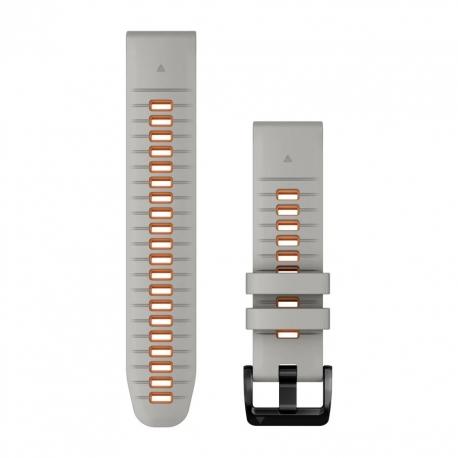 Silikonowy pasek QuickFit Fenix 7 Pro mglisty szary / pomarańczowy 22mm