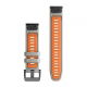 Silikonowy pasek QuickFit Fenix 7 Pro mglisty szary / pomarańczowy 22mm