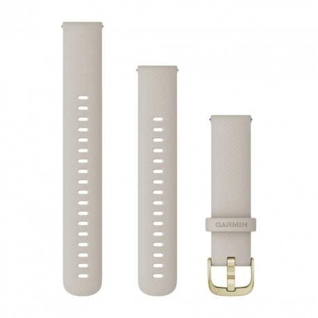 Pasek do Vivoactive 4s Vivomove 3s Venu 2s (18mm) jasnopiaskowy, zapięcie jasnozłote