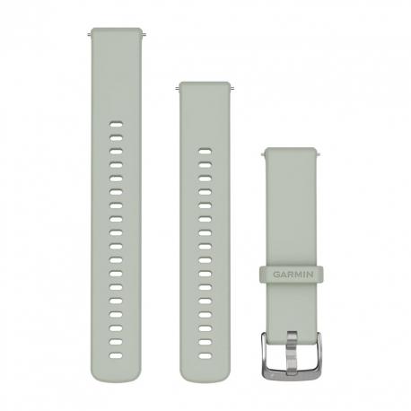 Pasek QR 18mm Sage grey, srebrne zapięcie z mechanizmem szybkiego odłączania