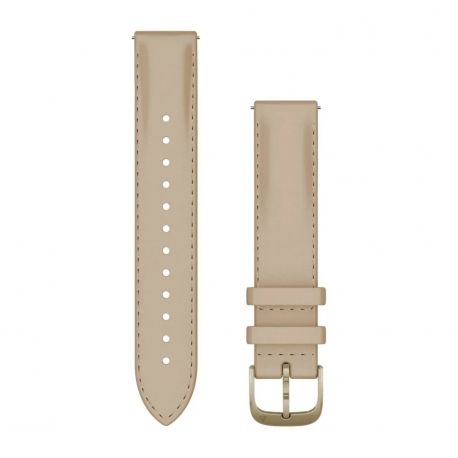 Pasek skórzany QR 18mm Light sand, zapięcie cream gold, z mechanizmem szybkiego odłączania