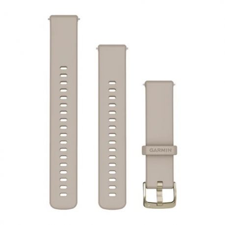 Pasek silikonowy QR 18mm French grey, z jasnozłotym zapięciem z mechanizmem szybkiego odłączania