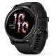 Garmin Venu 2 Niebieskoszara ramka ze stali nierdzewnej z czarną kopertą i silikonowym paskiem