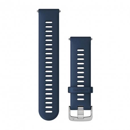 Pasek silikonowy granatowy ze srebrnym zapięciem do Venu 2/Venu 3/FR 255/265 22mm