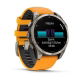 Fenix 8 47 mm AMOLED Sapphire Tytanowy z paskiem silikonowym w kolorze Spark orange / Graphite