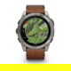 Fenix 8 51 mm AMOLED Sapphire Tytanowy z kasztanowym paskiem skórzanym