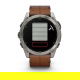 Fenix 8 51 mm AMOLED Sapphire Tytanowy z kasztanowym paskiem skórzanym