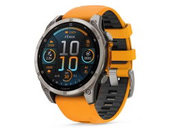 Fenix 8 47 mm AMOLED Sapphire Tytanowy z paskiem silikonowym w kolorze Spark orange / Graphite