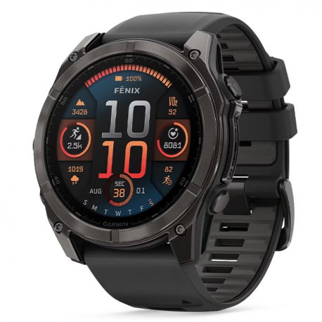 Fenix 8 51 mm AMOLED Sapphire Carbon grey DLC z Czarno-szarym paskiem z PL TOPO 2024.2