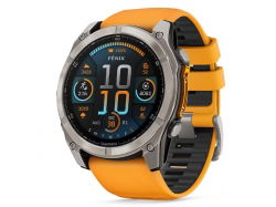 Fenix 8 51 mm AMOLED Sapphire Titanium z pomarańczowo-grafitowym paskiem z PL TOPO 2024.4