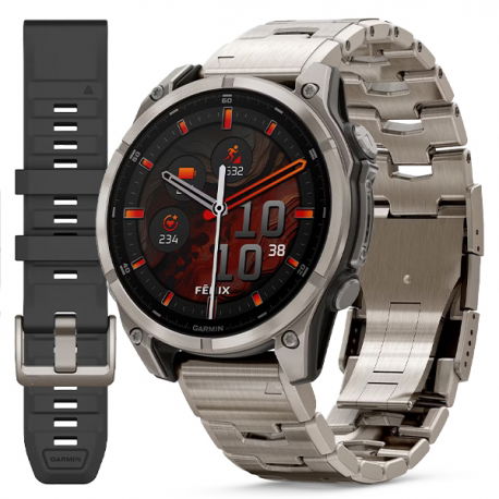 Fenix 8 47 mm AMOLED Sapphire, Tytanowy z Tytanowa bransoleta z otworami