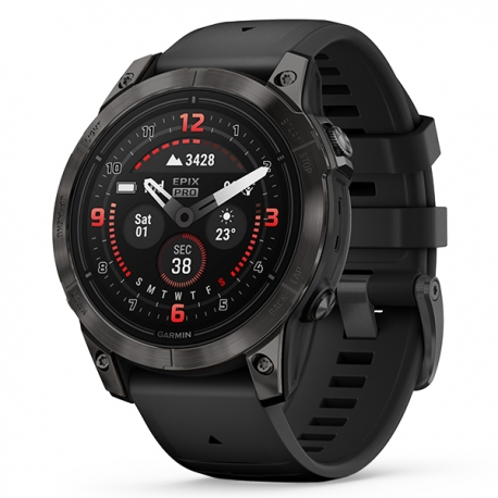 Epix Pro Gen 2 47 mm Sapphire Szary tytanowy z powłoką węglową (DLC) i czarnym paskiem z PL TOPO 2022.3