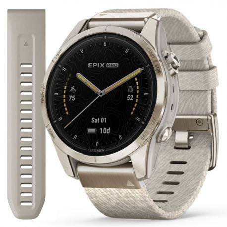 Epix Pro Gen 2 42 mm Jasnozłoty z wrzosowym paskiem nylonowym