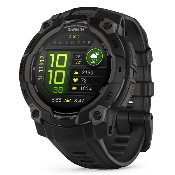 Instinct 3 45 mm AMOLED Czarny z czarnym paskiem