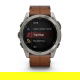 Fenix 8 51 mm AMOLED Sapphire Tytanowy z kasztanowym paskiem skórzanym