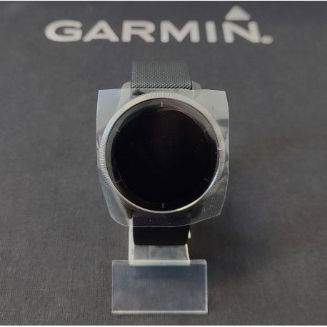 Garmin Venu 2 Niebieskoszara ramka ze stali nierdzewnej z czarną kopertą i silikonowym paskiem