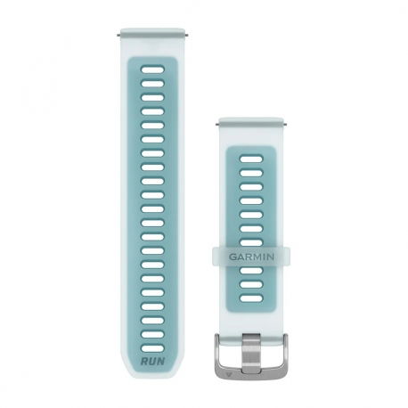 Pasek silikonowy Whitestone/Turquoise z zapięciem Silver QuickRelease do Forerunner 255/265/570 22 mm